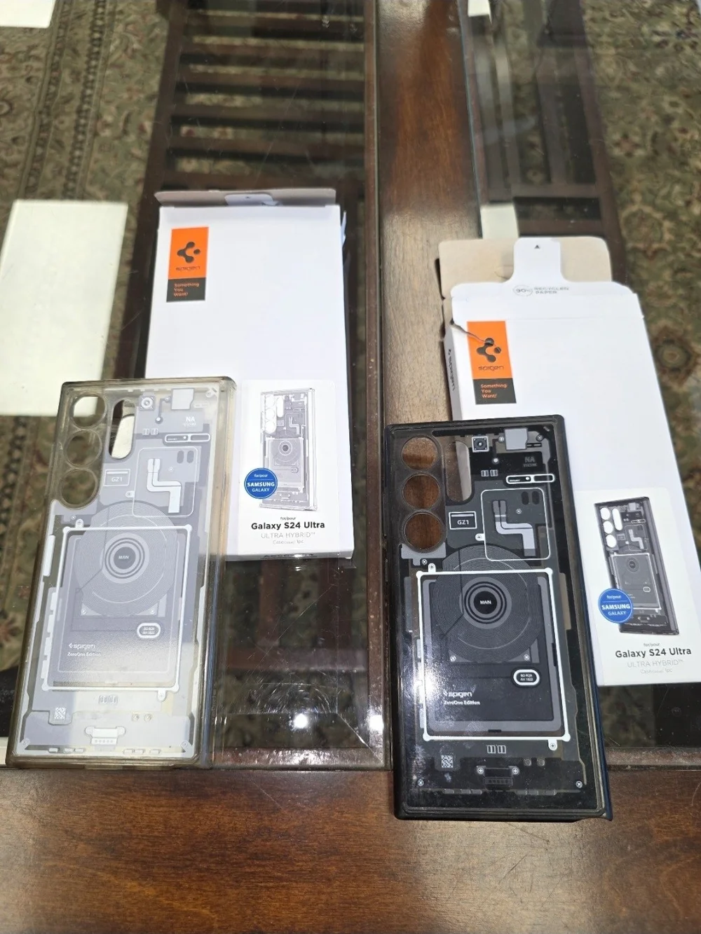 Spigen Ultra Hybrid Zero Clear/Black Cases for Samsung Galaxy S24 Ultra